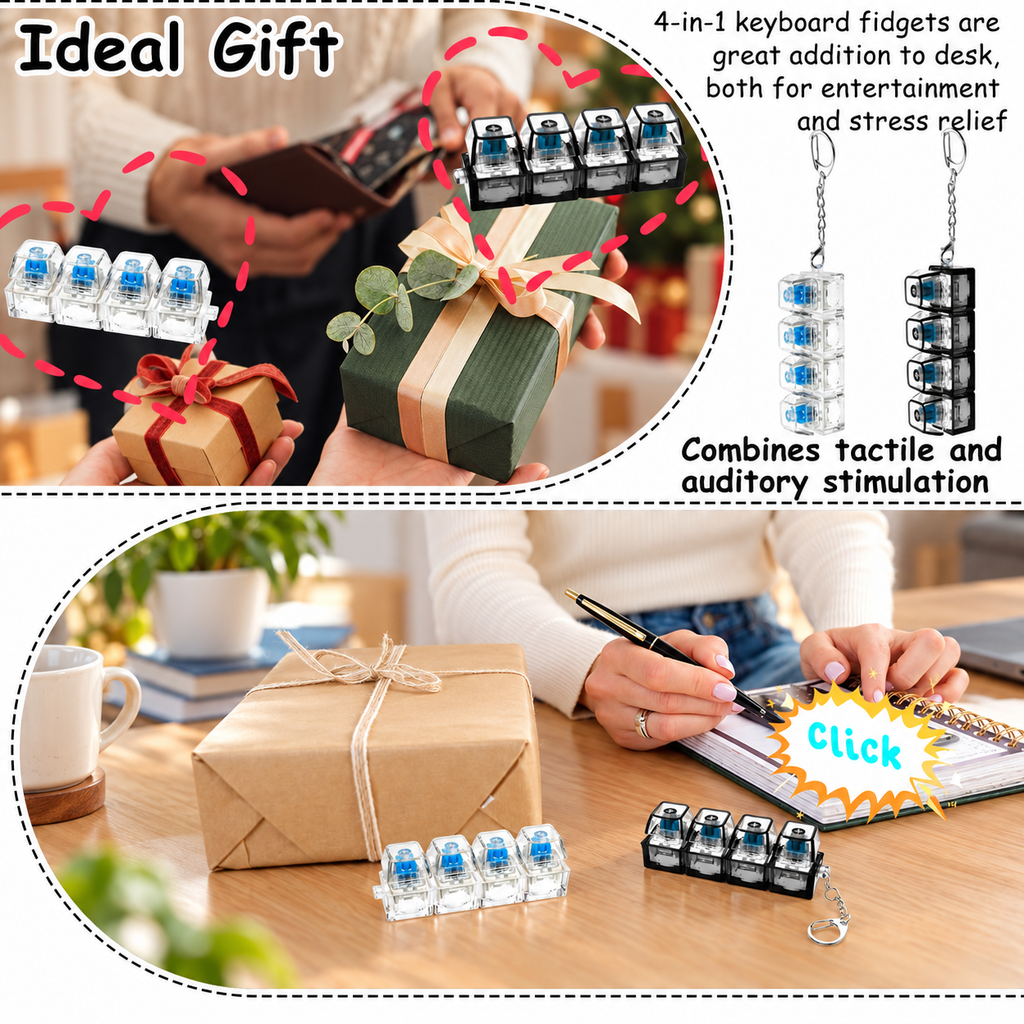 Mini Keyboard Fidget Keychain